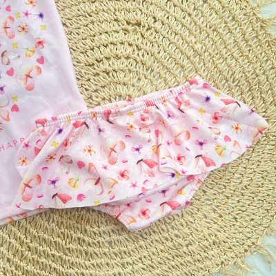 Linha Praia - Blusa com Proteção UV50+, Bucket e Calcinha - Always Happy - Rosa Claro